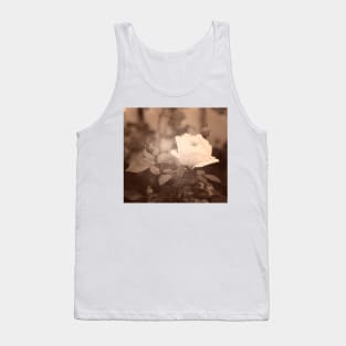 Gentle white rose in soft blurred focus, sepia toned Tank Top